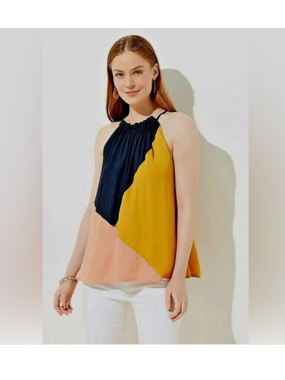 NEW Loft | Satin Colorblock Swing Cami Tank Top